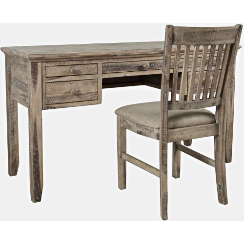 Rustic Shores Desk Chair in Distressed Grey Wash Wood